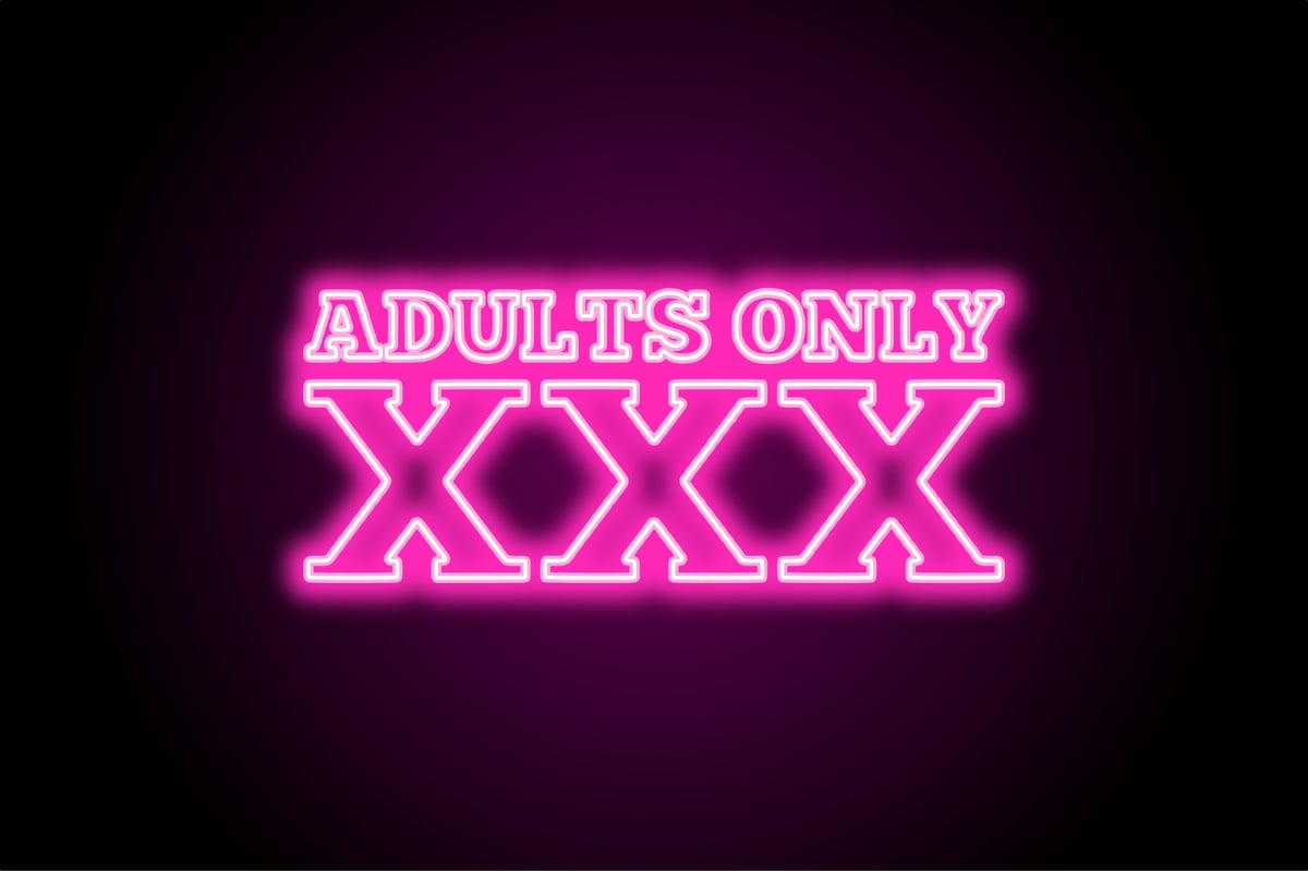 Adults only xxx neon sign